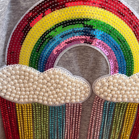 Lola + The Boys Gray Hoodie with Rainbow Sequins - Picture 6 of 6